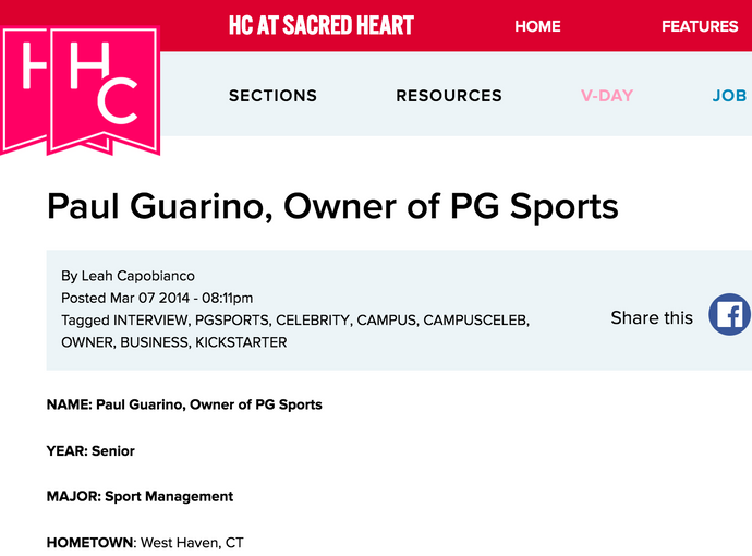 Her Campus Interview with Paul Guarino of PG Sports